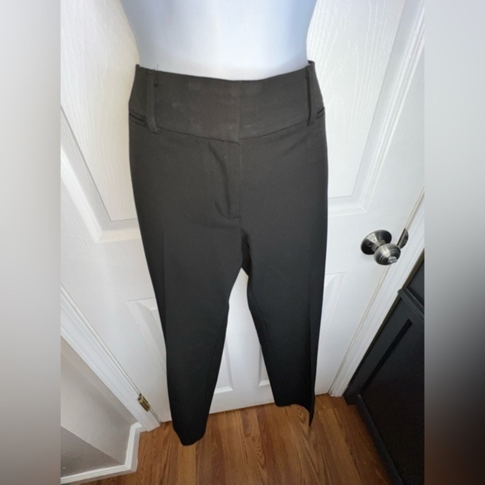 Loft Petites 4 Marisa Trouser Black Flare Leg Rayon Stretch Twill Dress Pant 4P